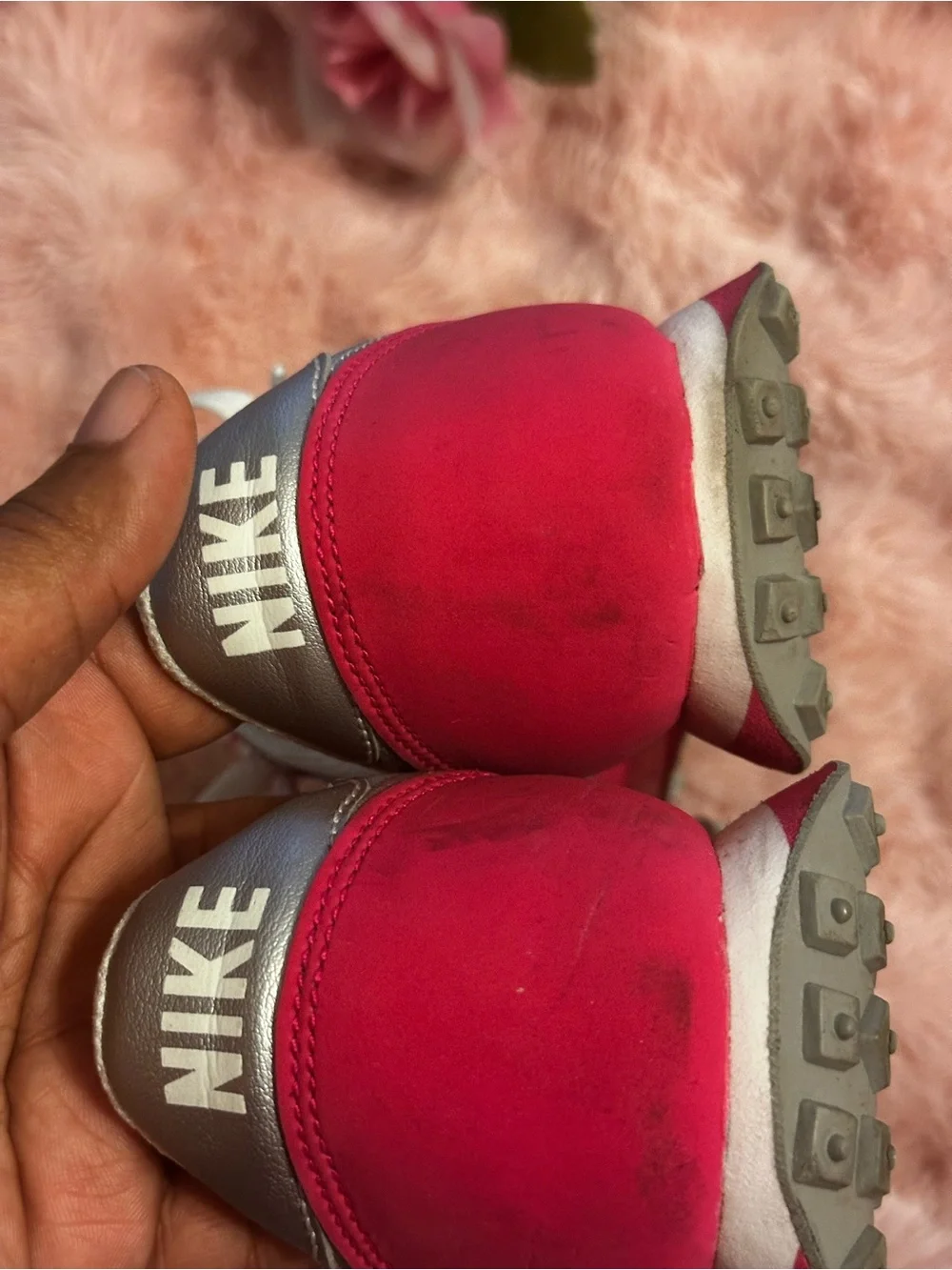 Nike Women’s Runner Sneakers in Pink, Gray and White